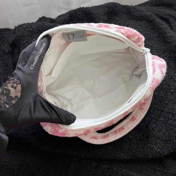 Auth Dior Pink Terry Cloth Trotter Monogram Mini Bag - Vintage - Picture 3 of 16